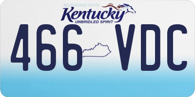 KY license plate 466VDC