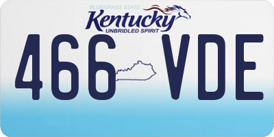 KY license plate 466VDE