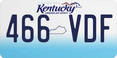 KY license plate 466VDF
