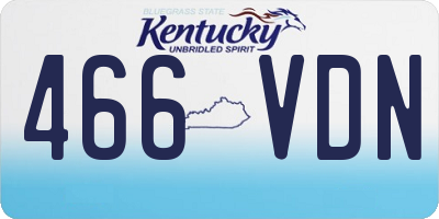 KY license plate 466VDN