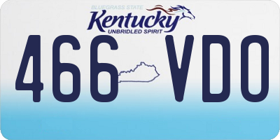 KY license plate 466VDO