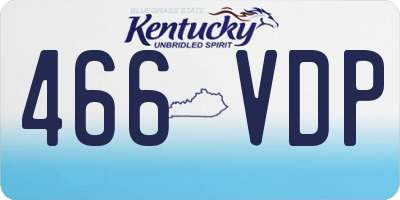 KY license plate 466VDP