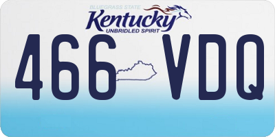 KY license plate 466VDQ