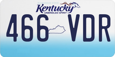KY license plate 466VDR