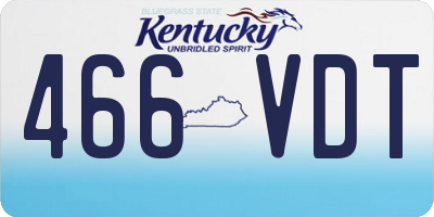 KY license plate 466VDT