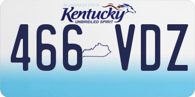 KY license plate 466VDZ