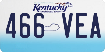 KY license plate 466VEA