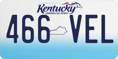 KY license plate 466VEL
