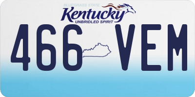 KY license plate 466VEM