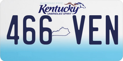 KY license plate 466VEN