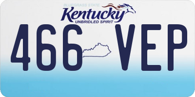 KY license plate 466VEP