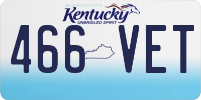 KY license plate 466VET