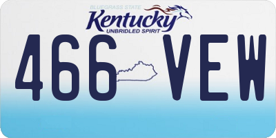 KY license plate 466VEW