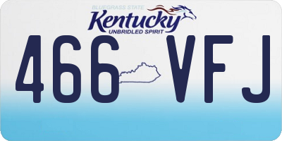 KY license plate 466VFJ