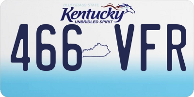 KY license plate 466VFR
