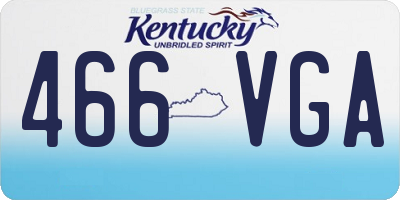 KY license plate 466VGA
