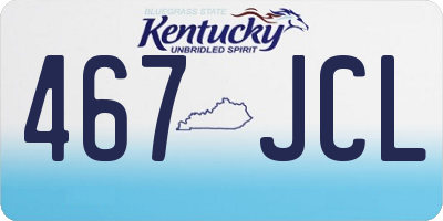 KY license plate 467JCL