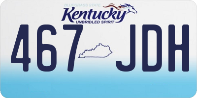 KY license plate 467JDH
