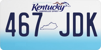KY license plate 467JDK