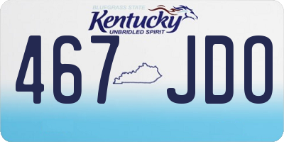 KY license plate 467JDO