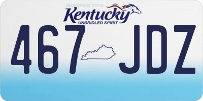 KY license plate 467JDZ