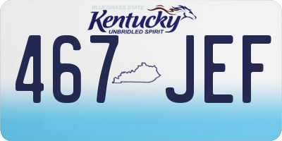 KY license plate 467JEF