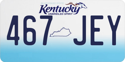 KY license plate 467JEY
