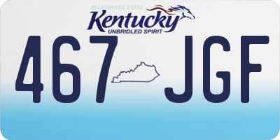KY license plate 467JGF