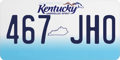 KY license plate 467JHO