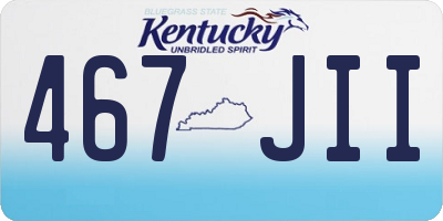 KY license plate 467JII