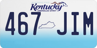 KY license plate 467JIM