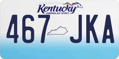 KY license plate 467JKA