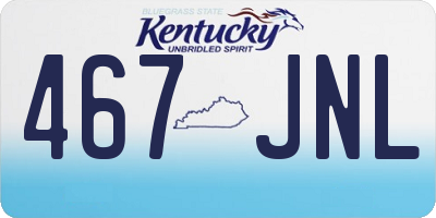 KY license plate 467JNL