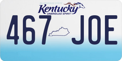 KY license plate 467JOE