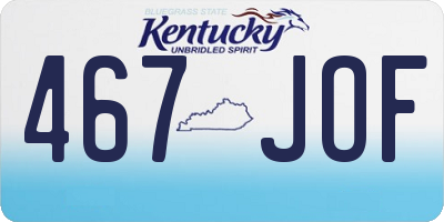 KY license plate 467JOF