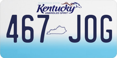 KY license plate 467JOG