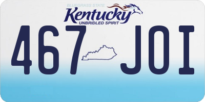 KY license plate 467JOI