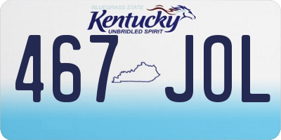 KY license plate 467JOL