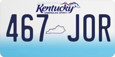 KY license plate 467JOR