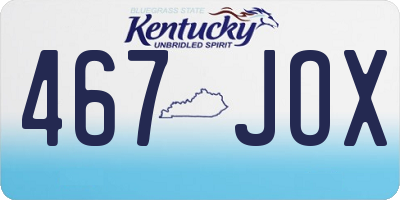 KY license plate 467JOX
