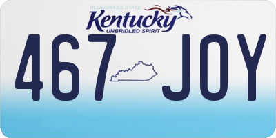 KY license plate 467JOY