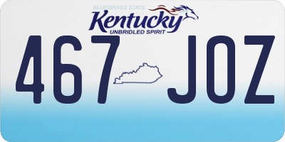 KY license plate 467JOZ