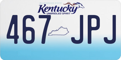 KY license plate 467JPJ