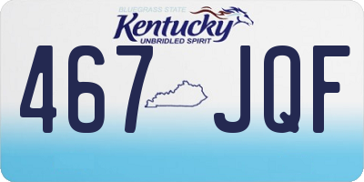 KY license plate 467JQF