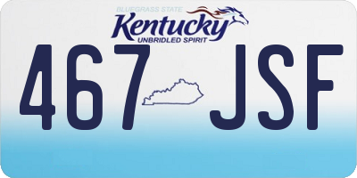 KY license plate 467JSF