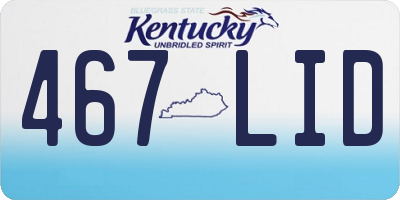 KY license plate 467LID