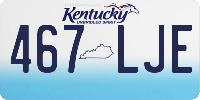 KY license plate 467LJE