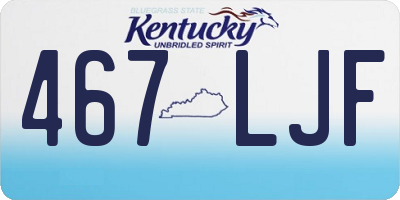 KY license plate 467LJF