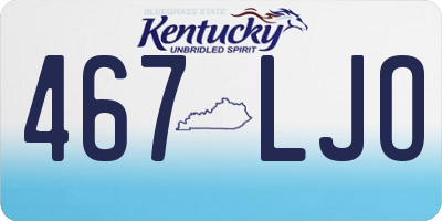 KY license plate 467LJO