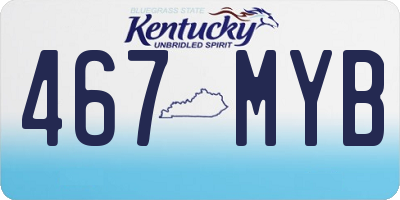 KY license plate 467MYB